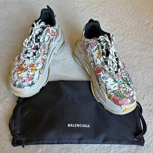 GUCCI x BALENCIAGA ‘The Hacker Project’ TRIPLE S Floral SNEAKERS Size 42 EUR | 9